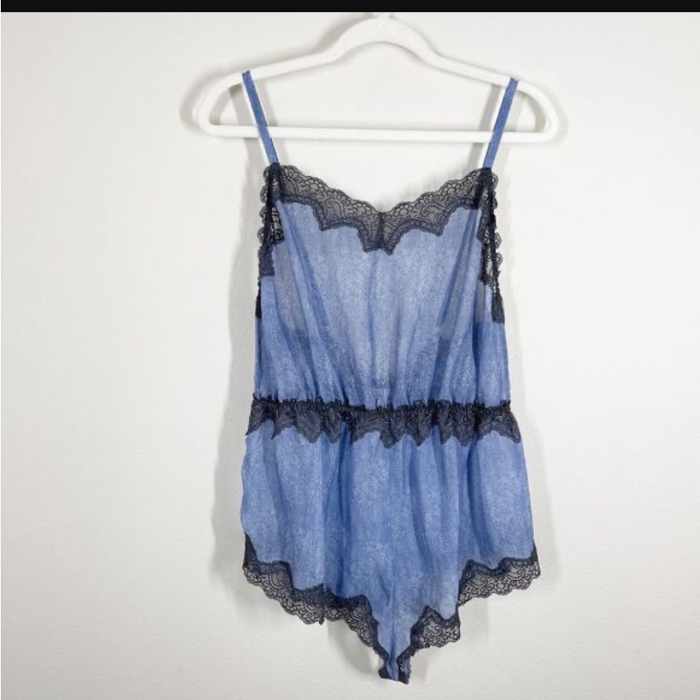 Savage x Fenty denim print lace romper S